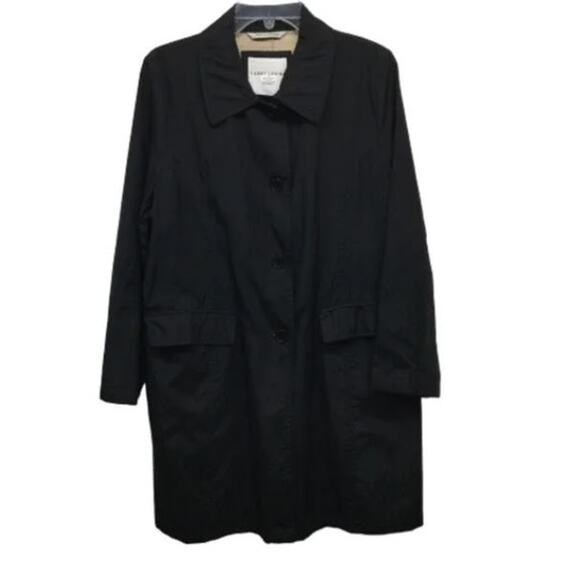 LARRY LEVINE SPORT Women's Black Water Resistant Tan Lined Coat Jacket L - Picture 13 of 13